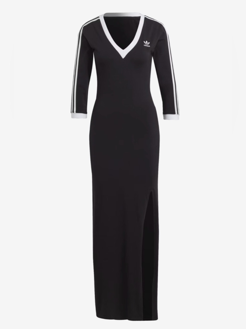 Adidas Black Maxi Dress with White Stripes